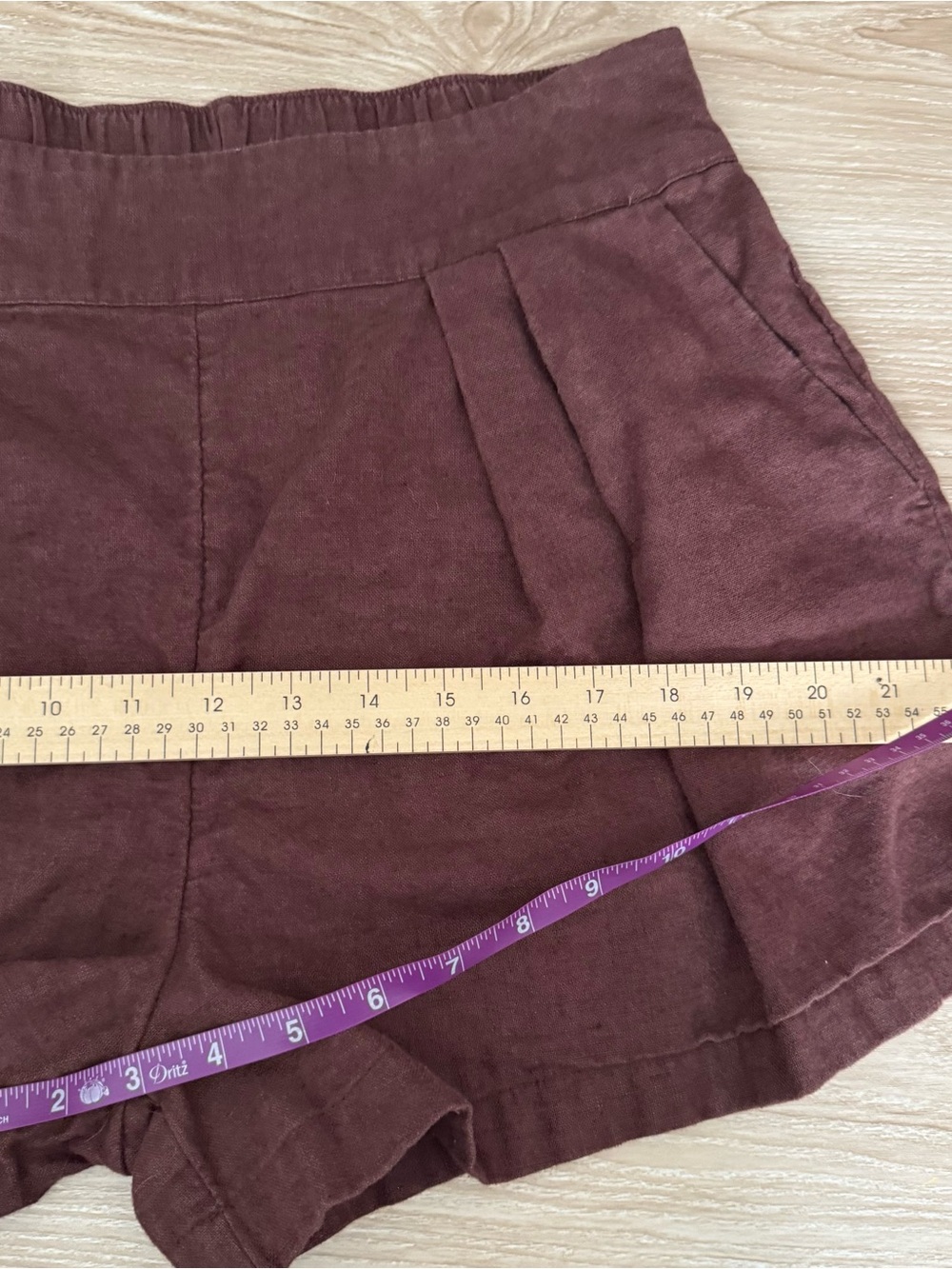 Abercrombie & Fitch Medium Linen Pleated Shorts Brown Relaxed Resort Vacation - Picture 7 of 7